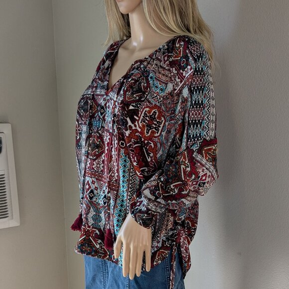 Miss Me Blouse Women's Small Colorful Peasant Relaxed Tunic Take A Chance Top - Picture 6 of 15